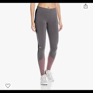 Under Armour Gray Leggings Moisture Wicking Women's Approx Size Medium w Stripes
